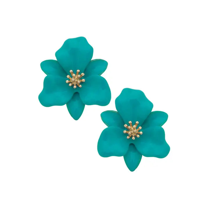 Valentina Enamel Flower Statement Earrings