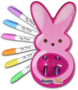 The Eggmazing Egg Decorator - Peeps Bunny - Arts and Craft Set Includes 6 Colorful Quick Drying, Non-Toxic Markers -