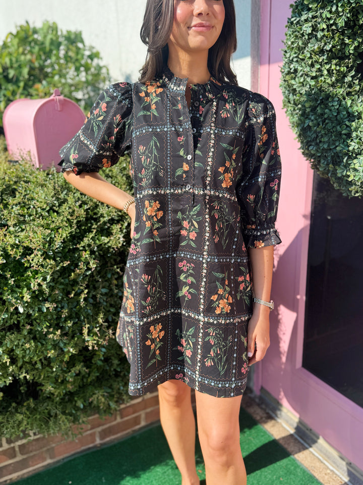 Martha Mini Dress in Black Multi