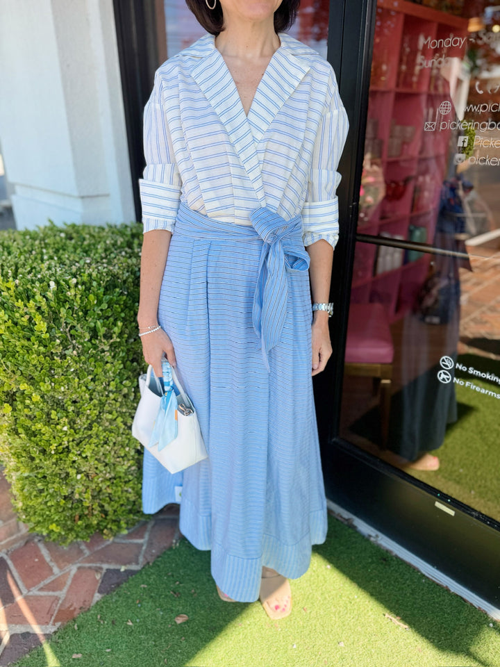 Johanna Midi Dress in Banana Stripe by Cartolina