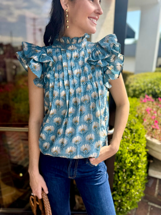 Jasmine Blouse in Bluestone by Victoria Dunn