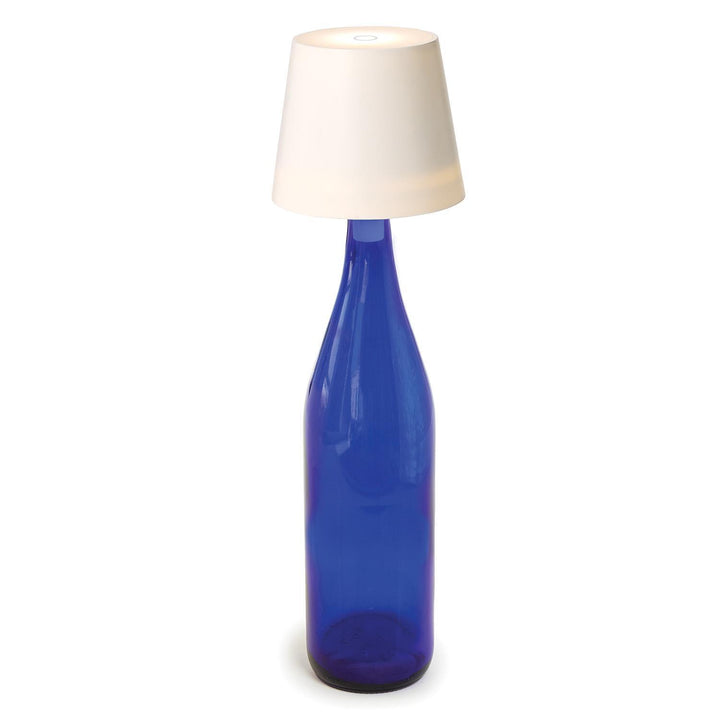 LED Portable Cordless Bottle Lamp with White Lampshade - Pickering Boxwood