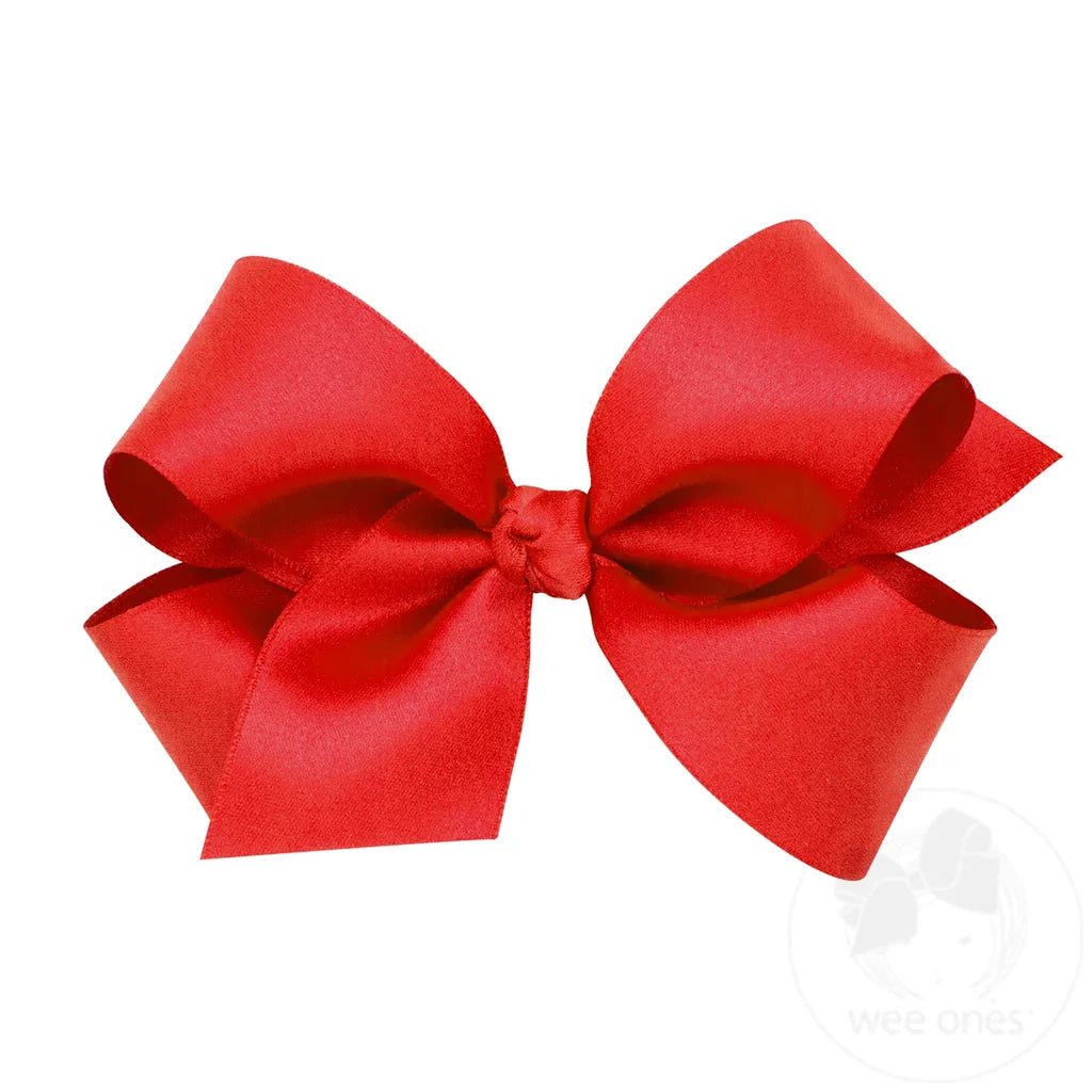 French Satin Girls Hair Bow by Wee Ones