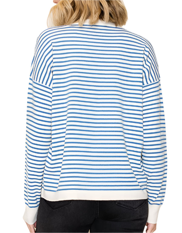 Brighten your daily wardrobe with the Everyday Striped Crew Neck Sweater!&nbsp;