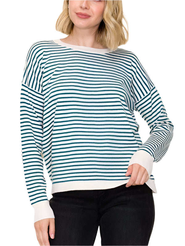Brighten your daily wardrobe with the Everyday Striped Crew Neck Sweater!&nbsp;