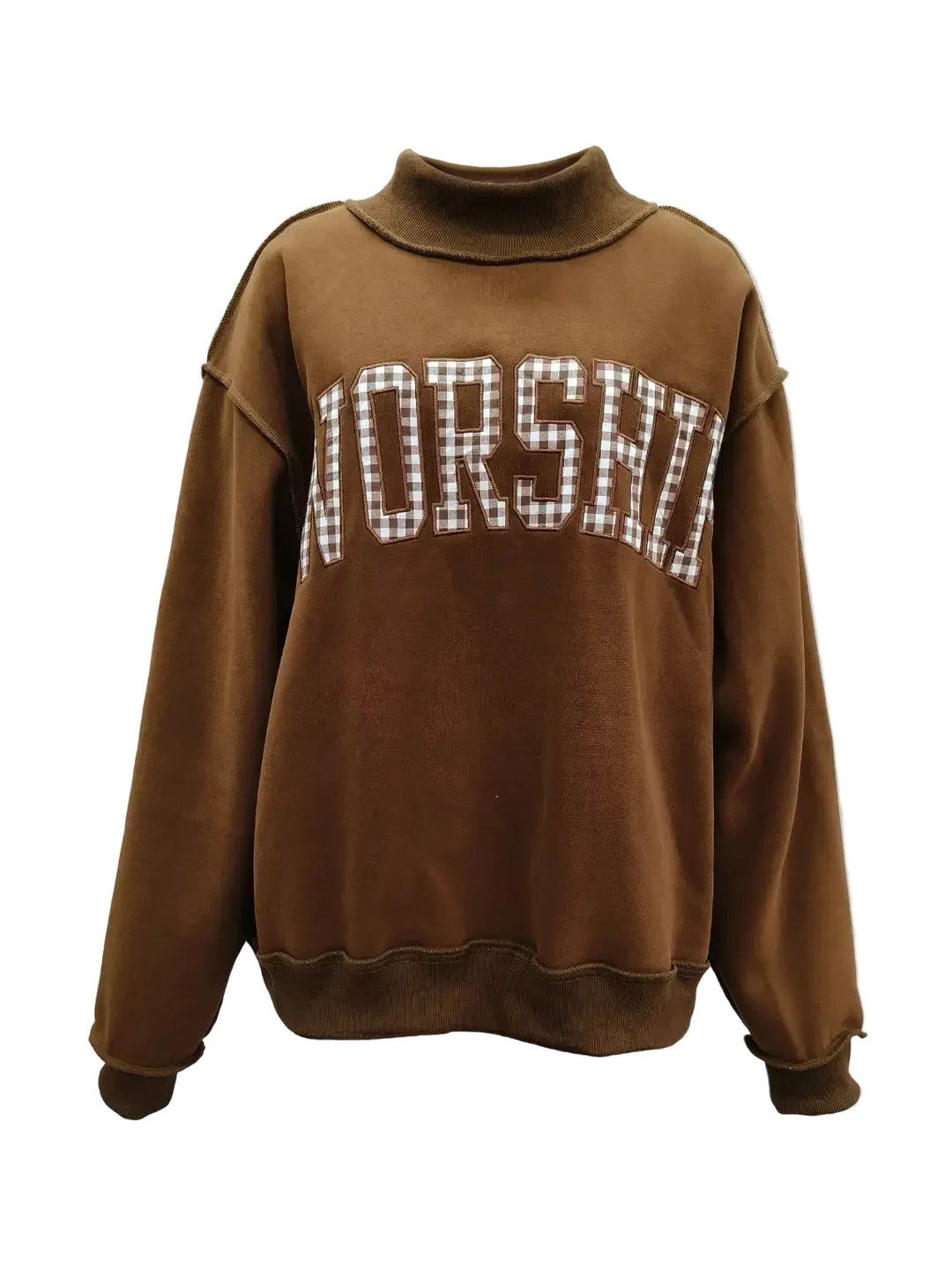 Gingham Worship Mock Neck Sweatshirt