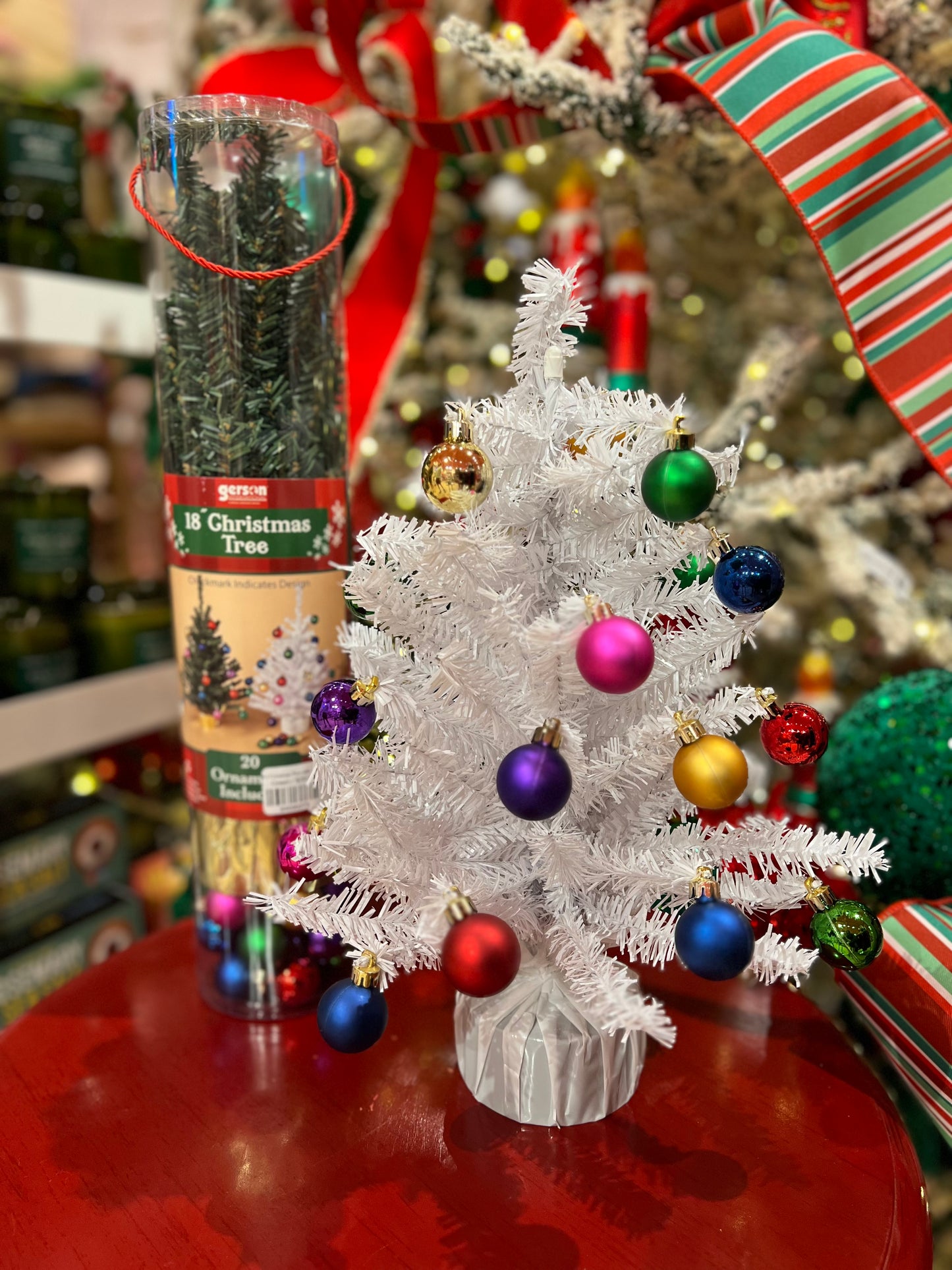 Mini Christmas Tree with Ornaments 18”