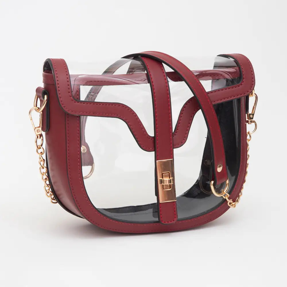 Clear Transparent Saddle Bag - Pickering Boxwood