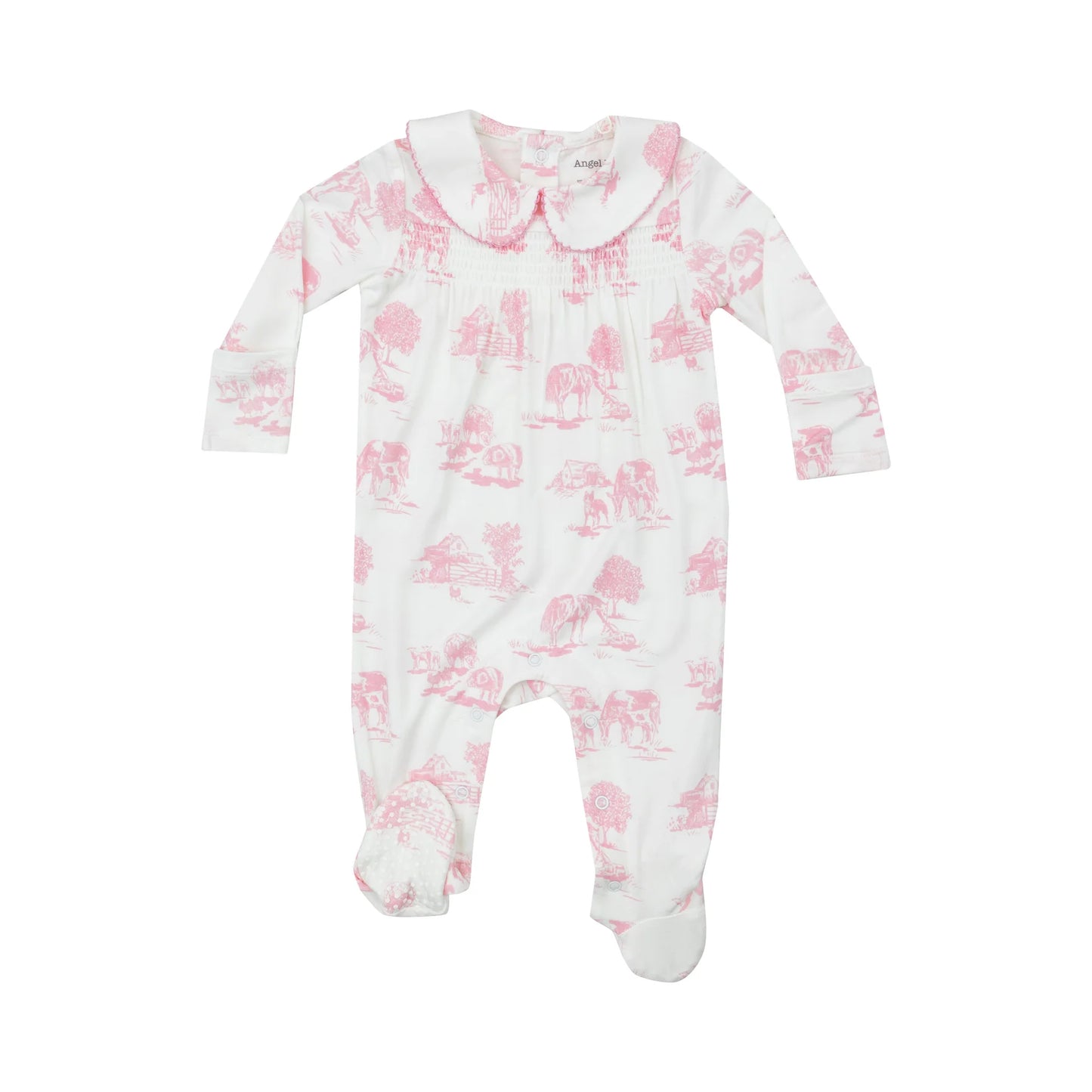 Farm Toile 2 Way Zipper Footie