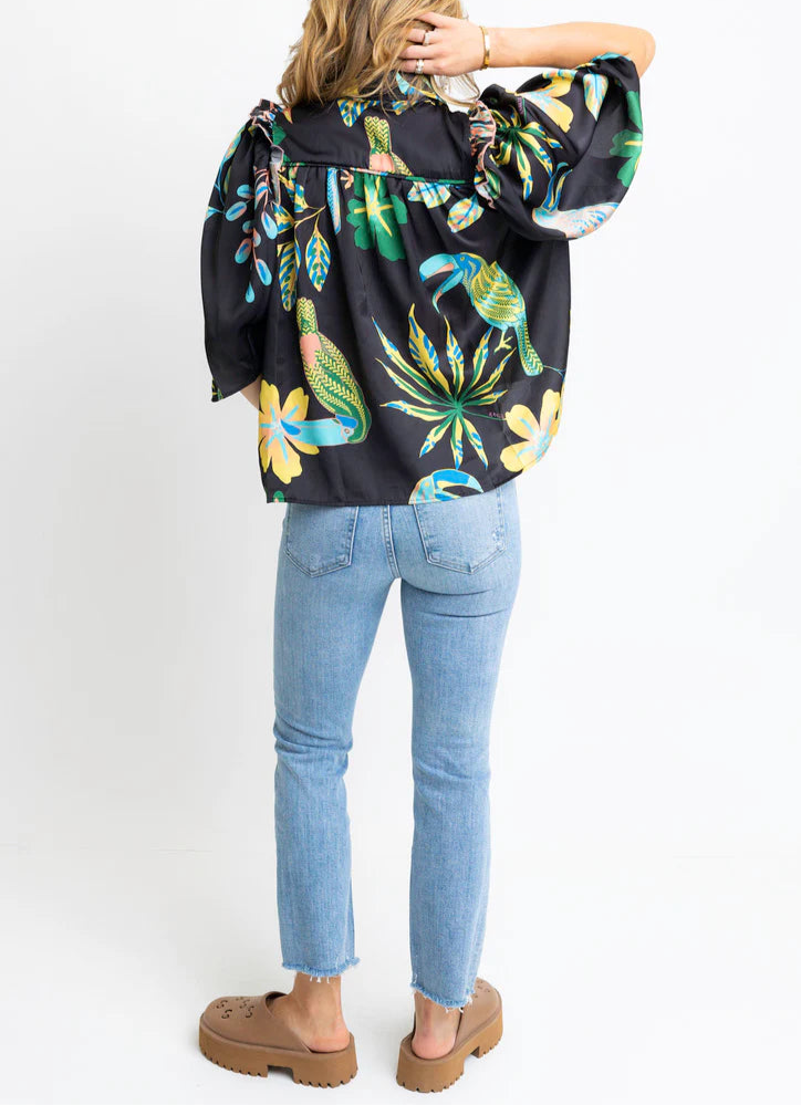 Toucan Jungle Puff Sleeve Top