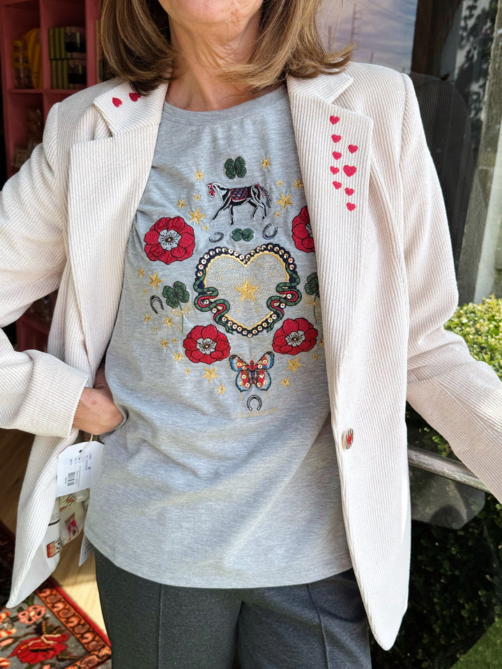 Equestrian Embroidered T-Shirt by Vilagallo