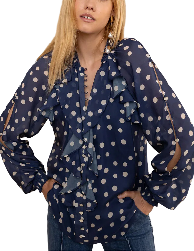 Effortlessly chic meets wonderfully whimsical with the Jaylene Silk Top in Navy. This washed chiffon beauty floats gracefully over your frame, while delicate heart buttons add a touch of romance to every wear. The included cami keeps you covered and comfortable, making this top perfect for layering or wearing solo. Dress it up for date night or down for casual weekend vibes—this versatile piece does it all with style and personality.