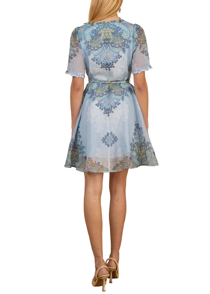 The Micah Organza Dress brings effortless charm to your warm-weather wardrobe. Crafted from a luxurious silk and linen blend, this short-sleeved style features delicate embroidered details and a playful ruffled trim that adds movement and personality. Perfect for casual outings or dressed-up occasions, the breezy fabric keeps you cool while the intricate embroidery elevates your look. A versatile piece that transitions seamlessly from day to night.