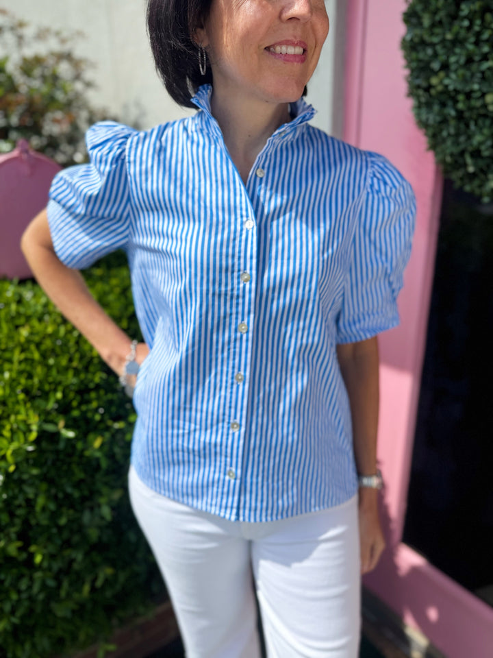 Cindy Striped Puff Sleeve Top
