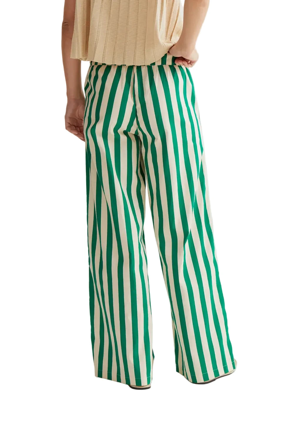 Bamboo Green Stripe Trousers