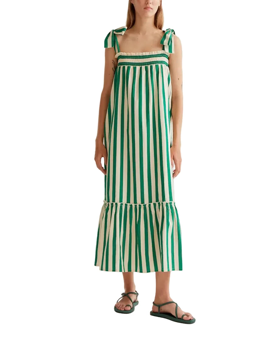 Long dress with Bamboo Green print