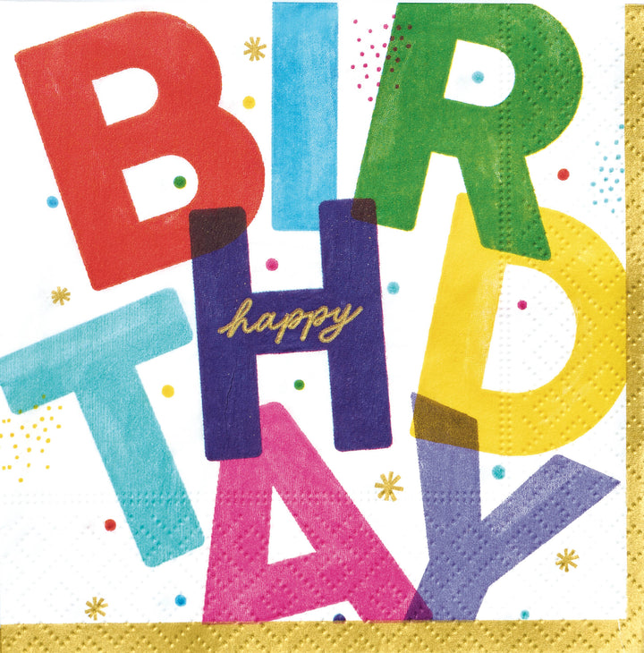 Happy Birthday Block Letter Tableware