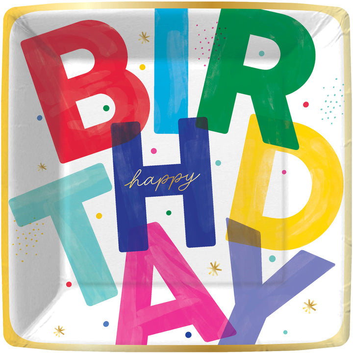 Happy Birthday Block Letter Tableware