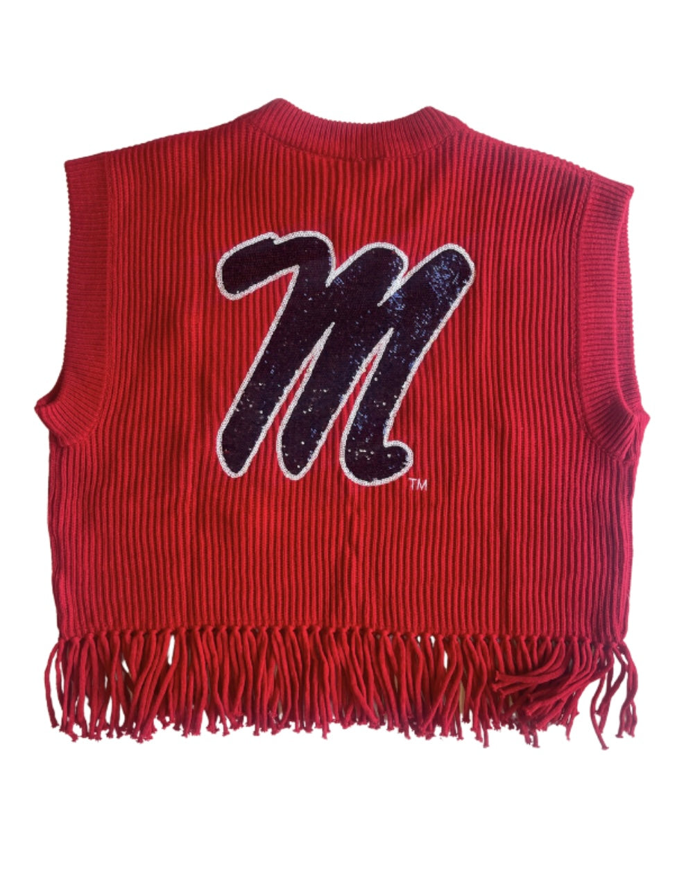 Collegiate Fringe Sweater Vest by Queen of Sparkles