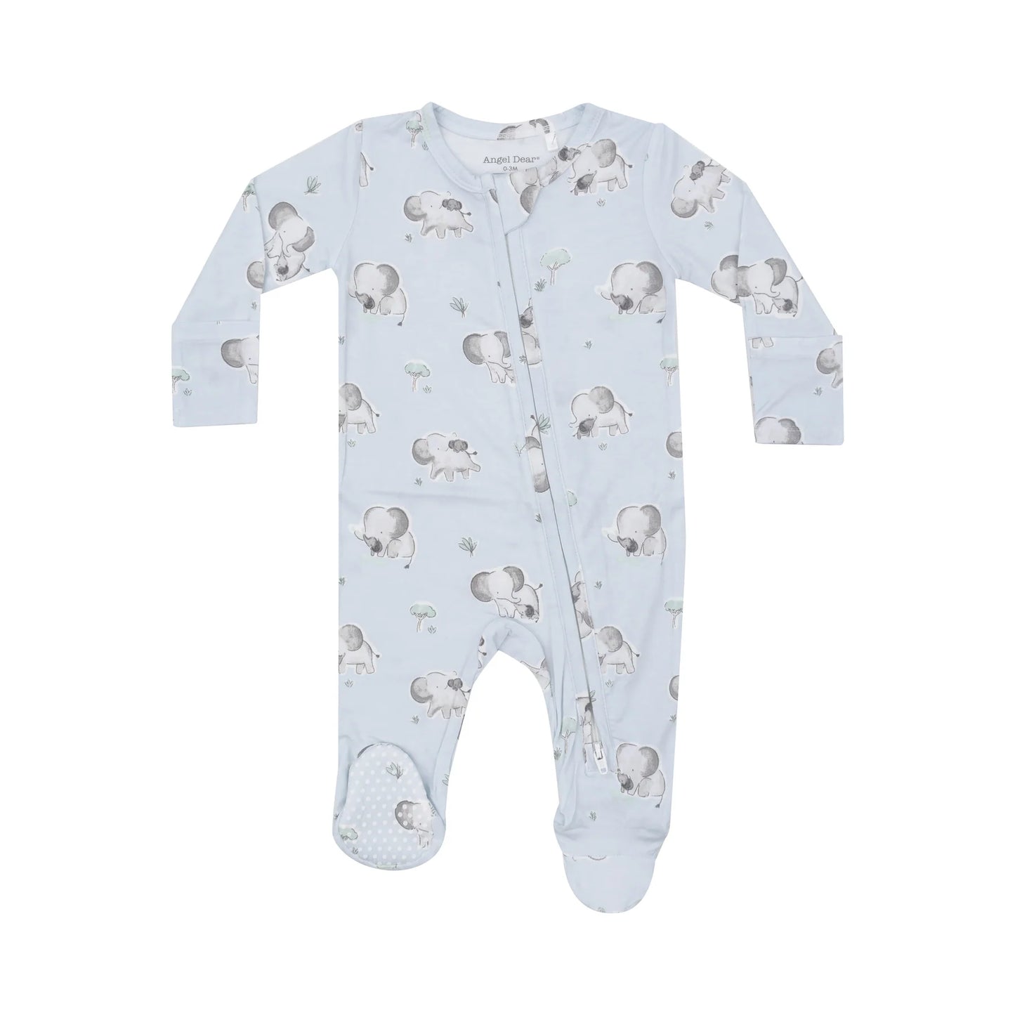 Grey Elephant Zipper Footie