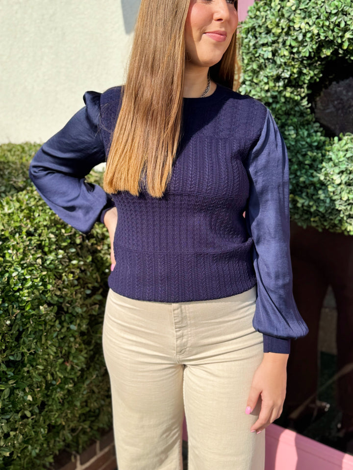 Mary Woven Long Sleeve Top