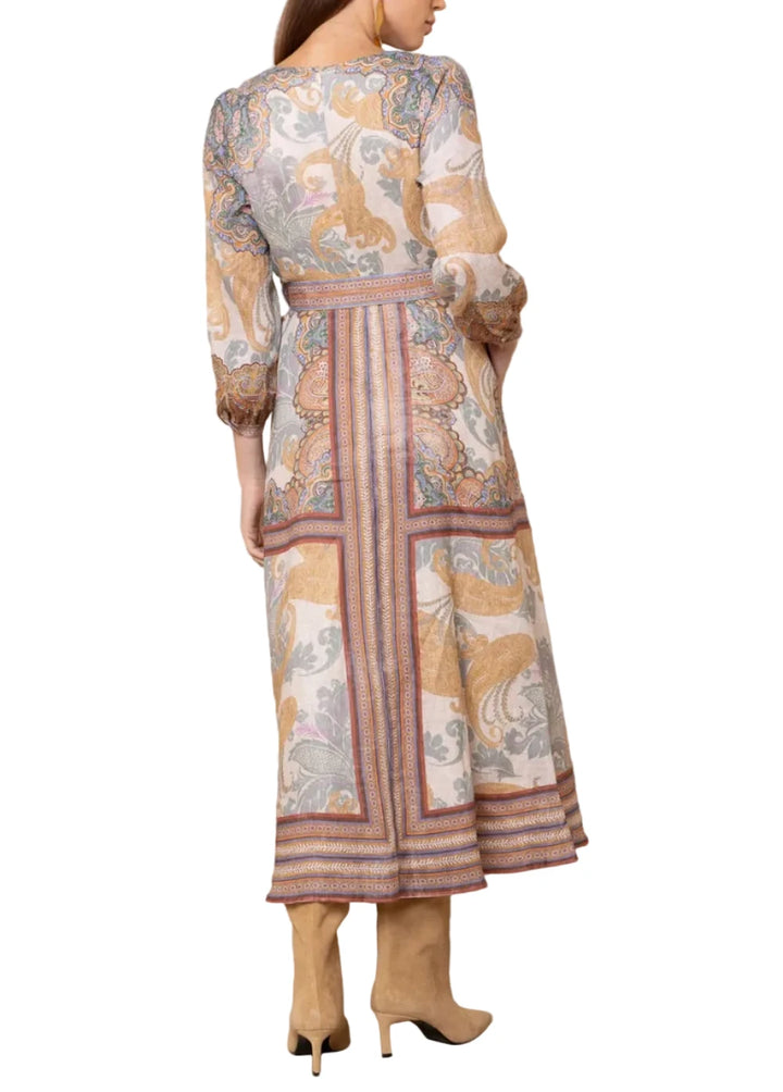Hestia Washed Linen Midi Dress