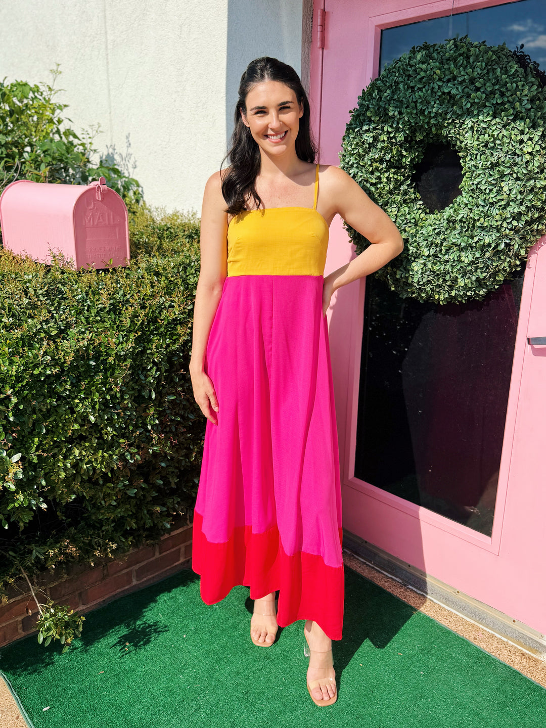 Angela Contrast Maxi Dress