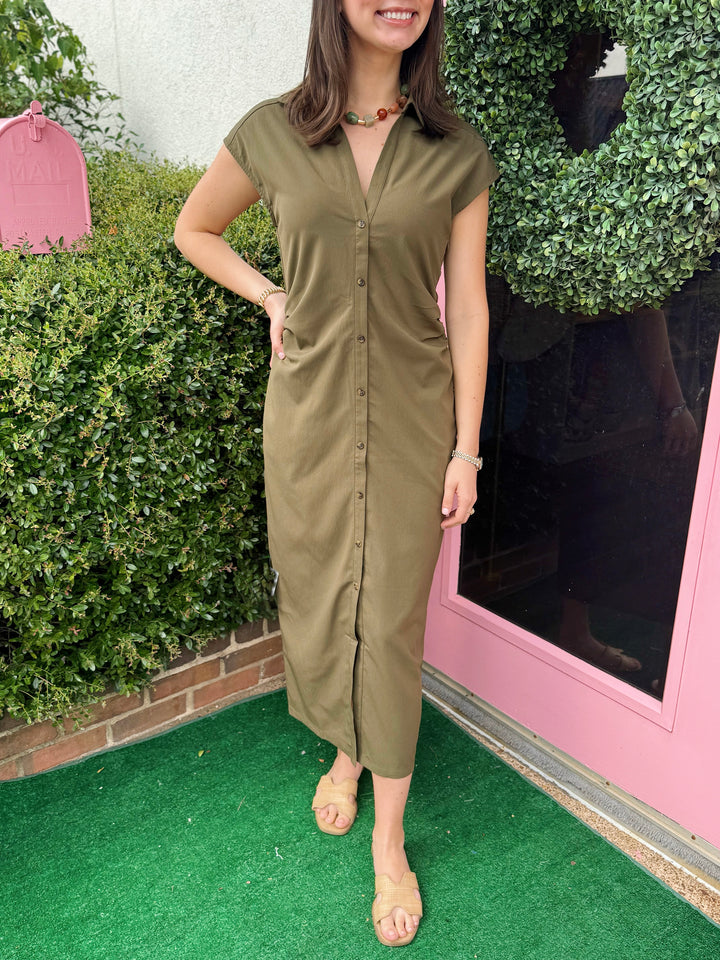 Chloe Sleeveless Ruched Maxi Dress