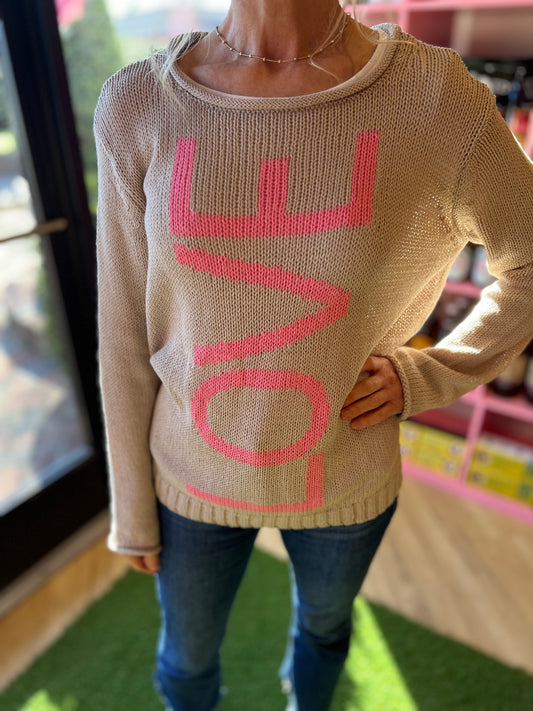 Love Crew Cotton Sweater by Wooden Ships