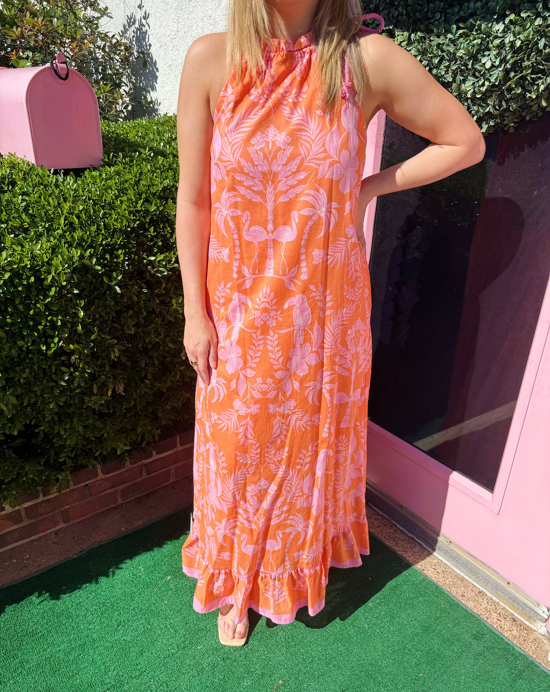 Kimana Floral Halter Neck Maxi Dress
