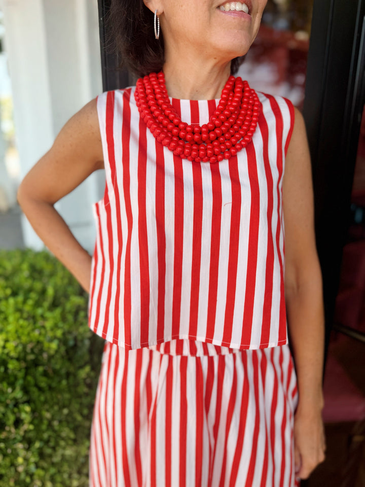 Crop Top in Red Stripes
