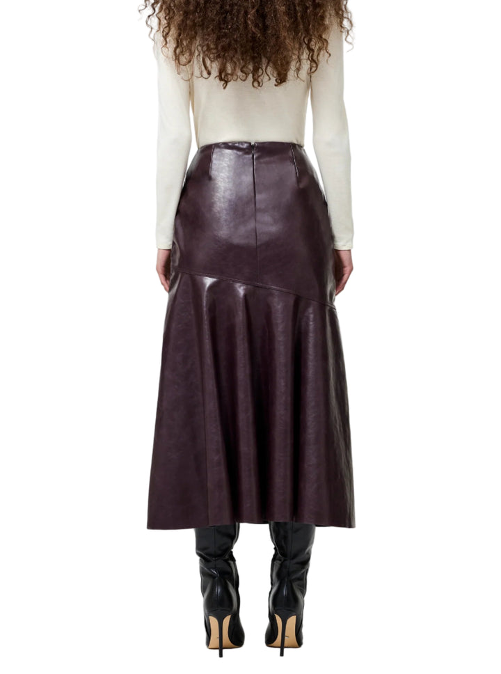 Kayleigh Vegan Leather Midi Skirt