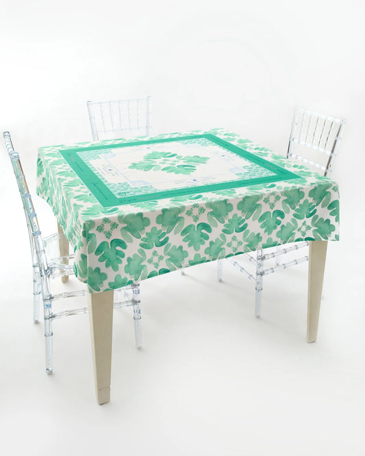 Sage Fresco Instructional Green Tablecloth by Oh My Mahjong