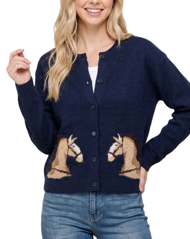 Western Horse Sweater Cardigan