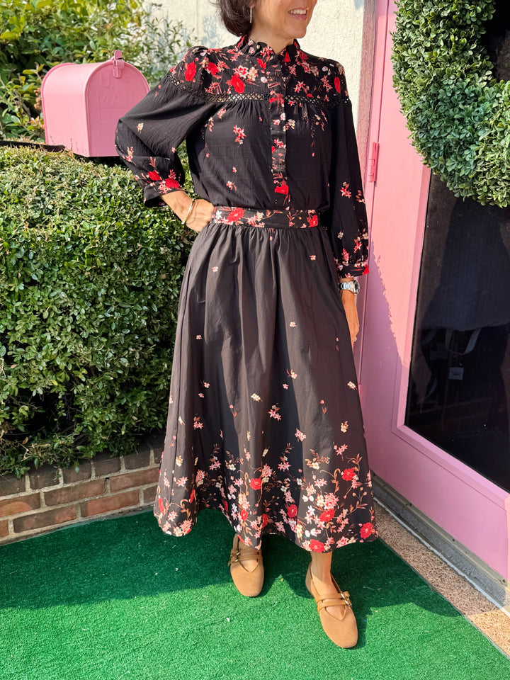 Marcie Floral Midi Skirt Set
