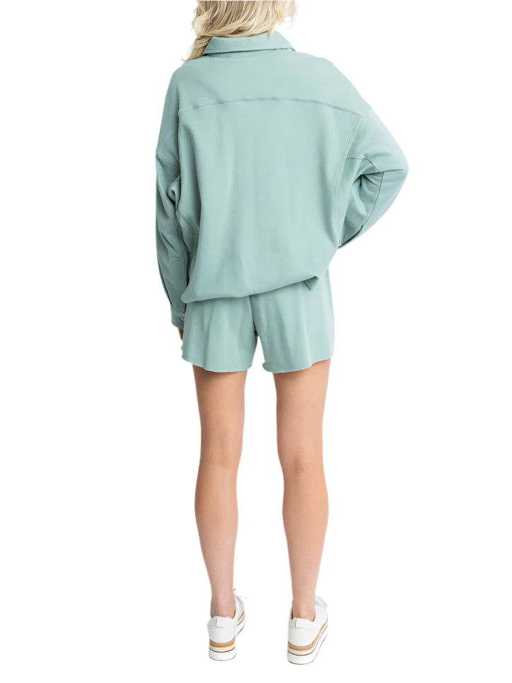 Made from soft and comfortable fabric, our French Terry Top can be dressed up or down for any occasion. The front pockets add style and functionality. Comfort is the name of the game. Shorts sold separately.