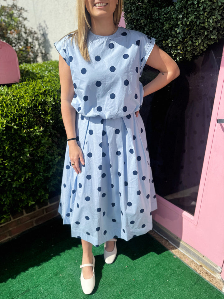 Bella Polka Dot Midi Skirt Set