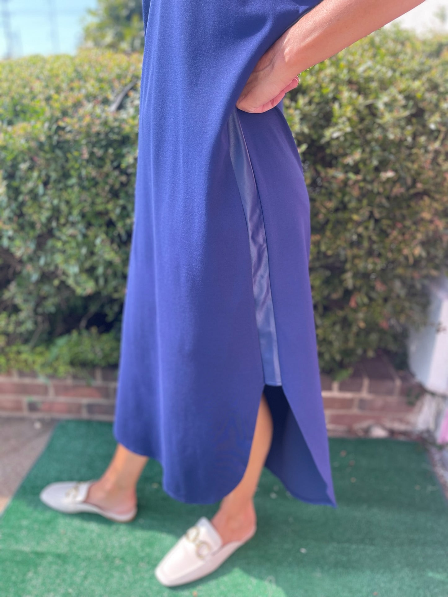 Poppy Caftan in Navy Ponte by Emily McCarthy