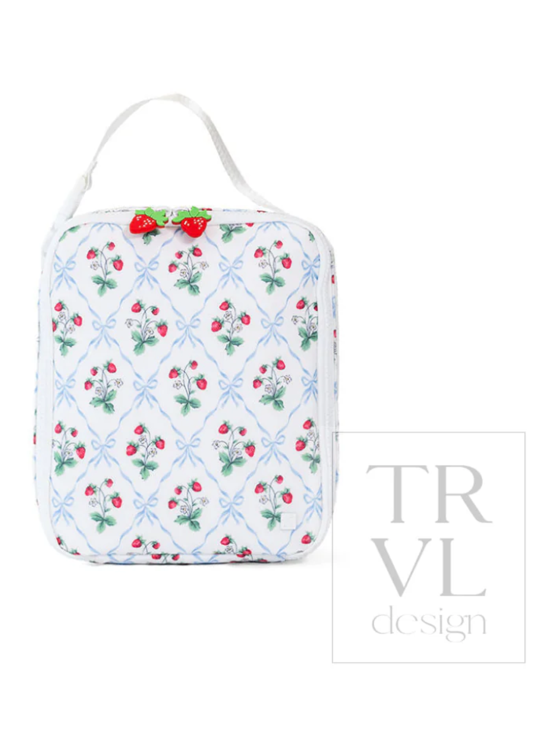 Rectangular pouch with floral pattern on a white background, featuring the brand &