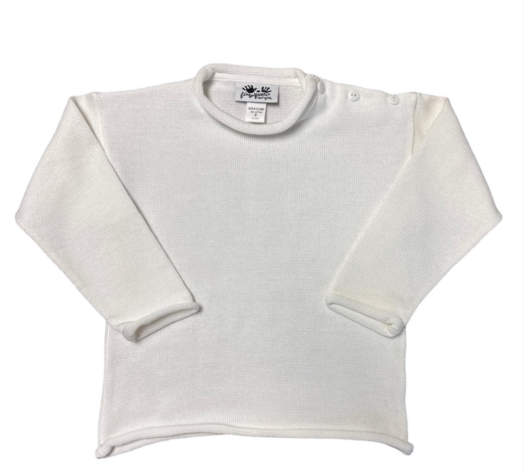 white rollneck sweater