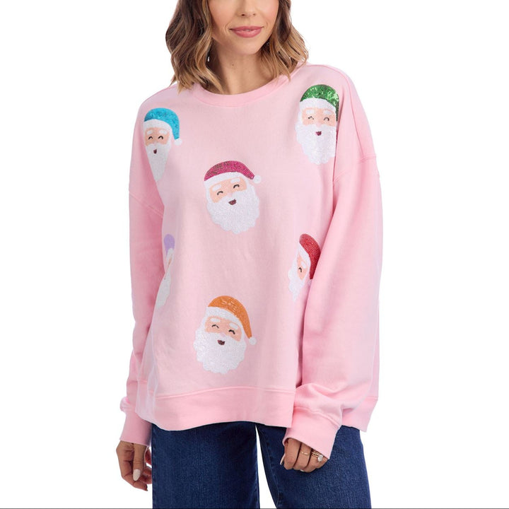 Holiday Sequin Santa Sweatshirt