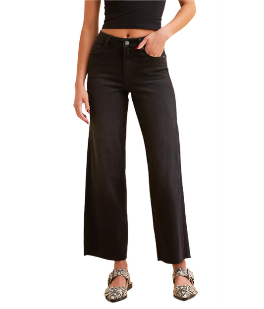 Nori High Waist Cropped Wide Leg in Black