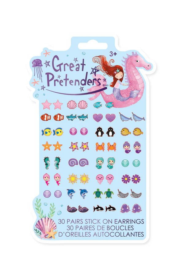 30 pairs of stick on earrings! A different pair everyday of the month. Achieve the pierced ear look without having your ears pierced with these fun animal, unicorn and glitter earrings. Hearts, stars, rainbows and so much more!