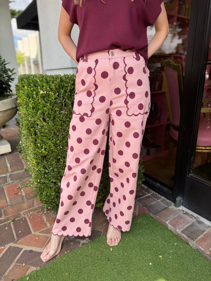 Mirabel Polka Dot Crop Pants