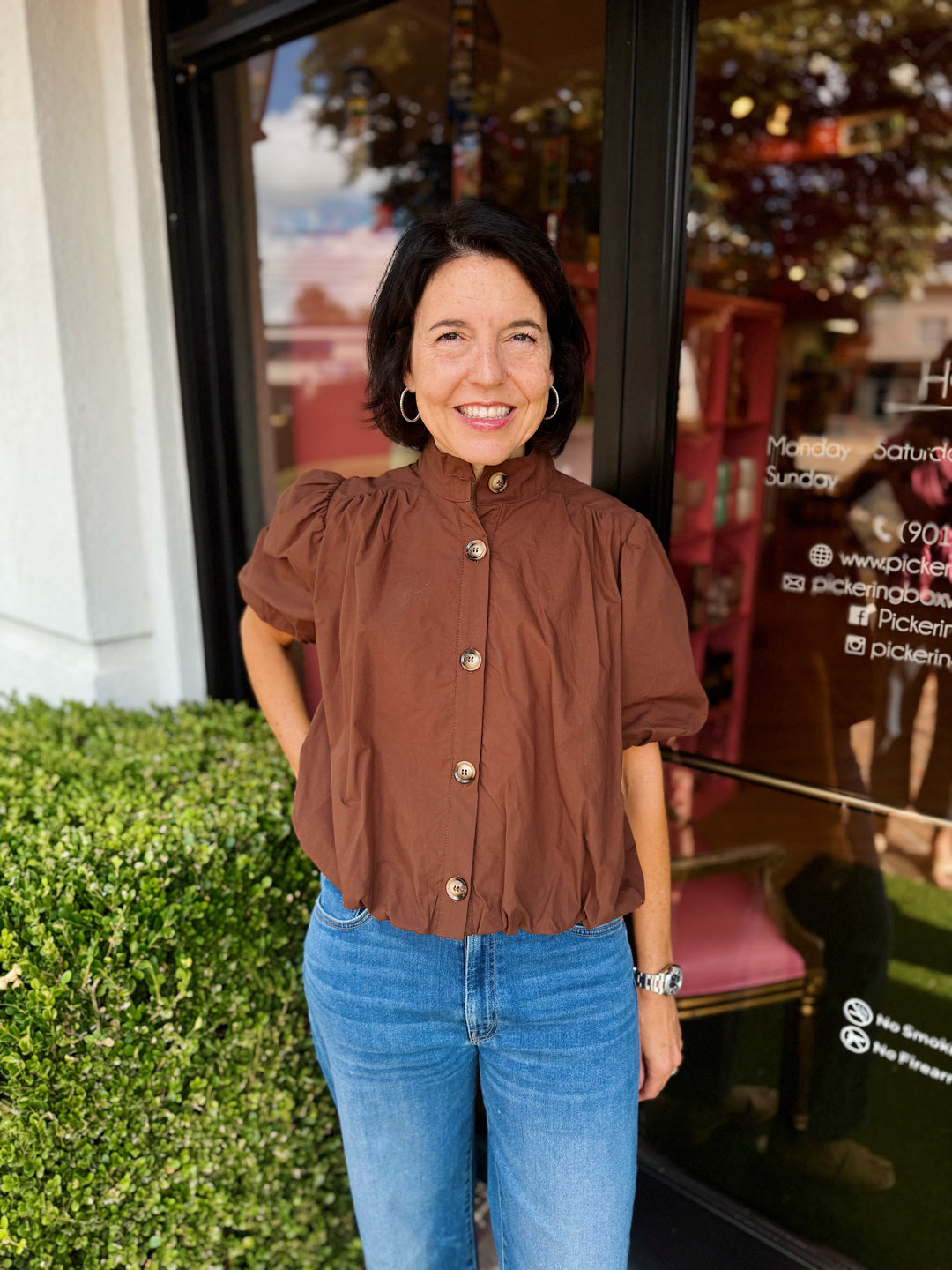 Valerie Short Sleeve Bubble Hem Top