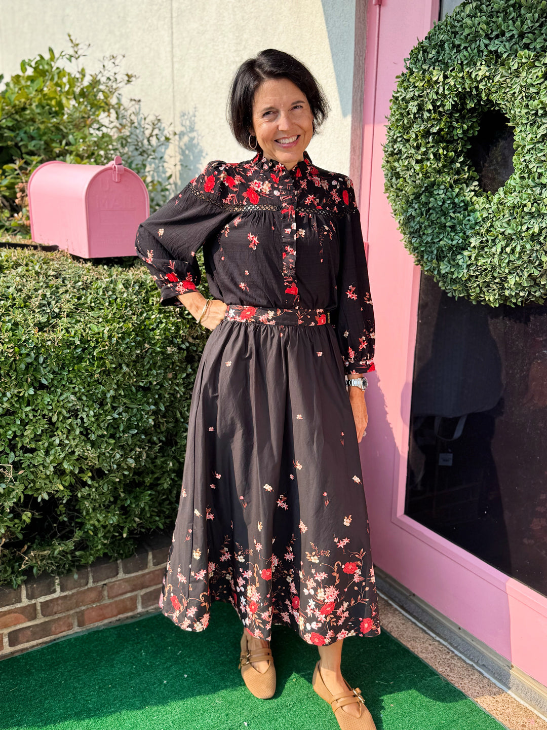 Marcie Floral Midi Skirt Set