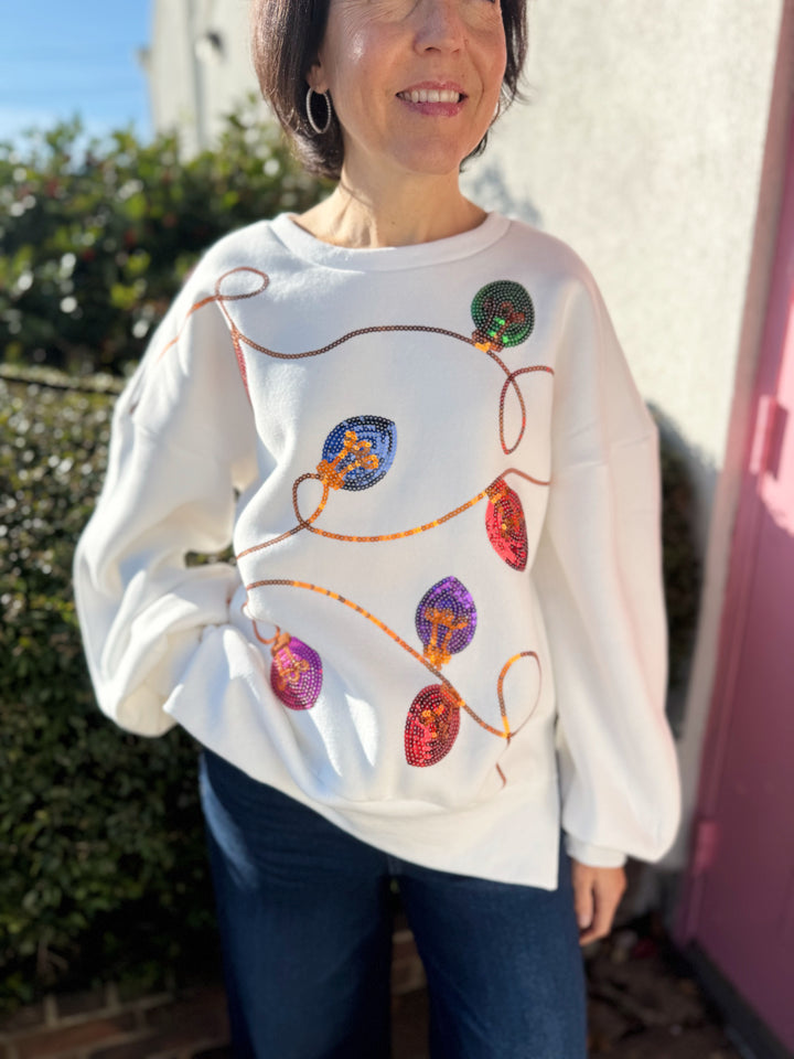 Christmas Sequin Lights Sweatshirt