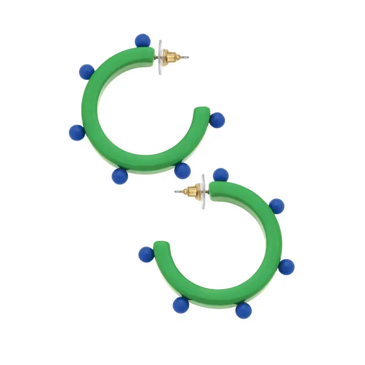 Olivia Studded Resin Hoop Earrings
