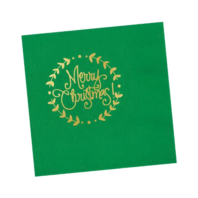 Wreath Merry Christmas Napkins