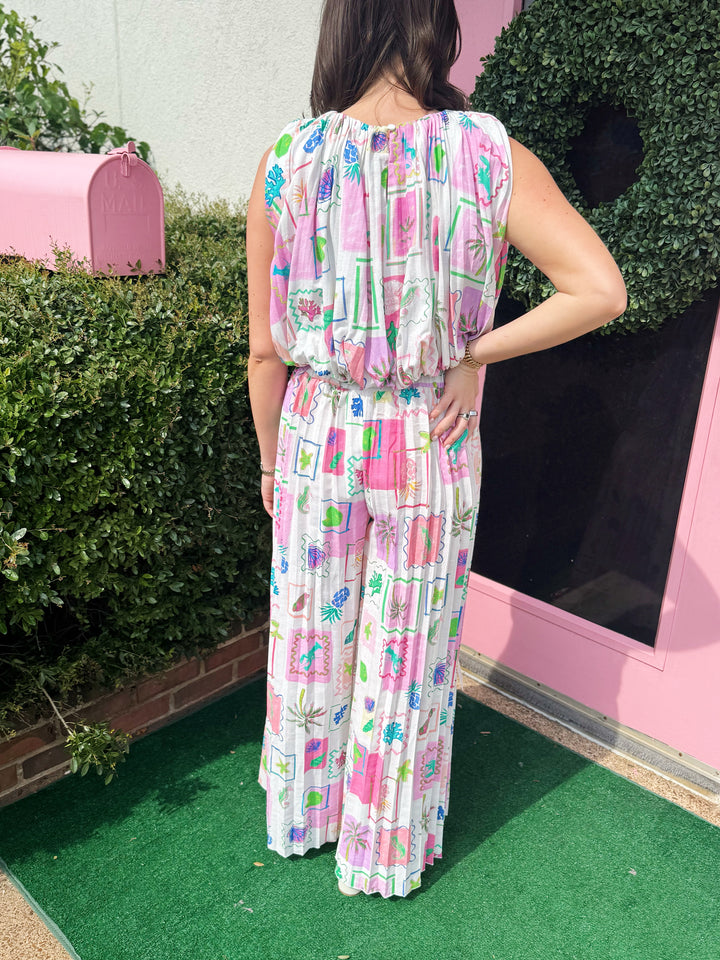 Tropical Flowy Pant Set